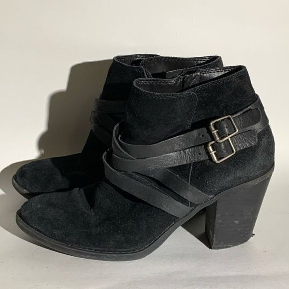 Lucky Brand black suede leather boots size 7.5M